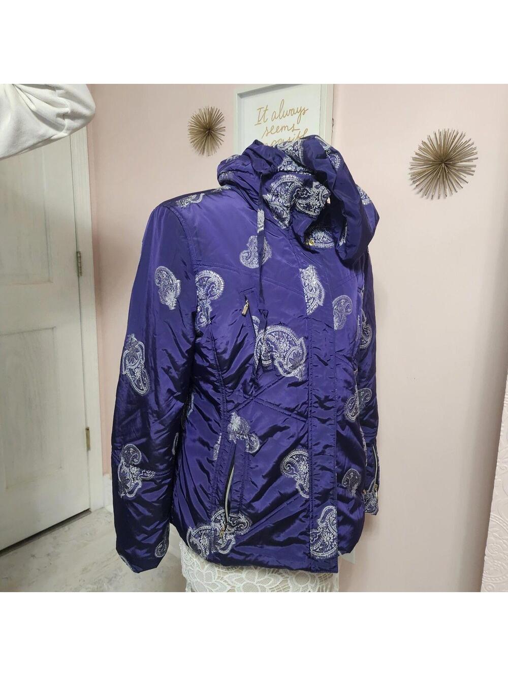 MDC Doris Pfister Purple Silver Ski Jacket EU 42 US 12 Hood Beautiful